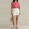 Polo Ralph Lauren SS22 Solid Color Logo Embroidered Single-Breasted Long Sleeve Shirt Women Shirts WMPOSHTNDO20226-600