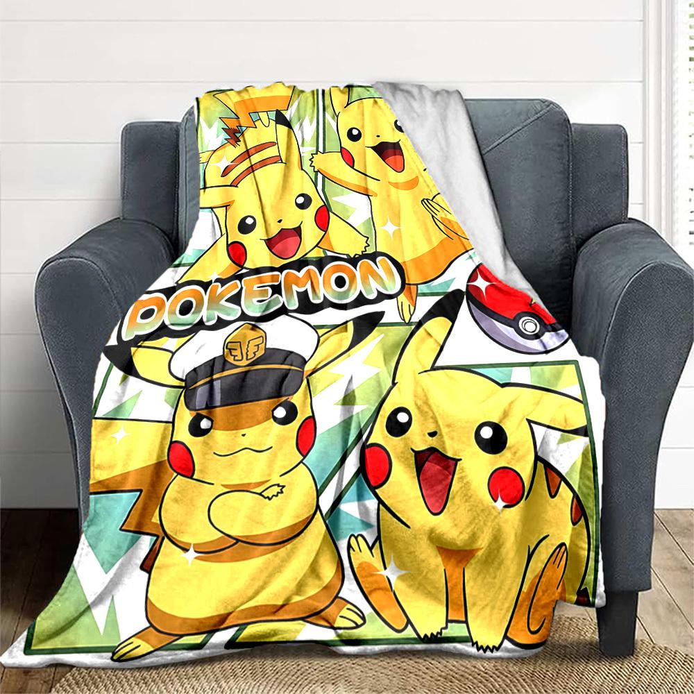 1pc , Pokémon Blanket Lightweight Flannel Blanket Throw Blanket For Sofa, Bed, Travel, Camping, Livingroom, Office, Couch
