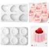 4-Cavity Silicone Mousse Mold with 3D Heart Star Round Square Flower Shapes for DIY Dessert Chocolate Cake Decorating Bakeware