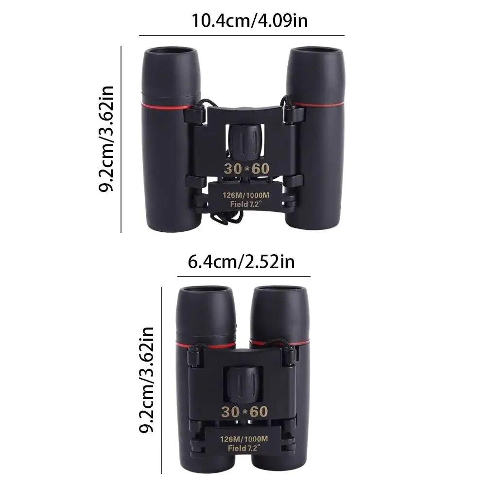 Zoom Telescope 30x60 Folding Binoculars with Low Light Night Vision for Outdoor Bird Watching Travelling Hunting Camping