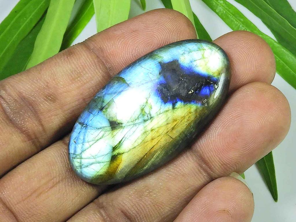 26X45X5MM Multi Feuer Labradorit Oval Cabochon Lose Natürlicher Edelstein 64Cts. SK-3981