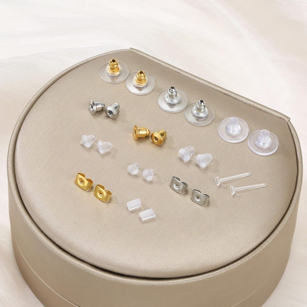 600Pcs/Set Anti Allergic Earring Backs Studs Kit Clear Earring Backings  Women's Gifts