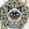 Vintage Siamkatze Metallwandkunst Schild 8 Zoll Rundes Aluminium Heimdekor