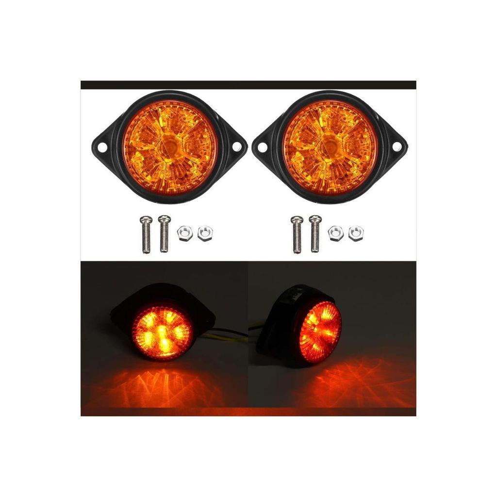 6PCS LED Marker Lights Trailer, 12V Waterproof Trailer Marker Light LED Truck Trailer Amber Light Front Rear LED Side Marker Lights