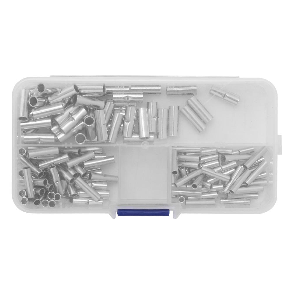 150 Piece Bare Non Insulated Butt Connector Splice Wire Terminal Kit