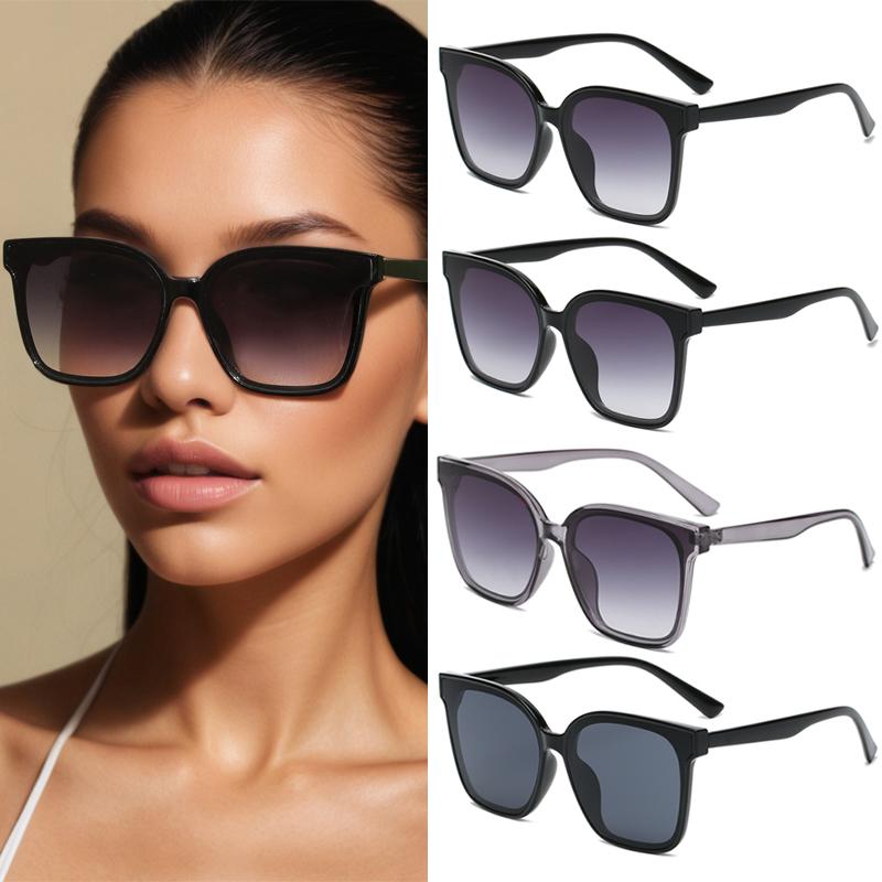

4pcs Large Frame Cat Eye Sunglasses Retro Gradient Square Lens Oversize Cycling Sun Glasses Women Shades Vintage Eyewear UV400