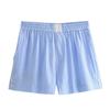 Spring 2025 Women's Striped Color Block Shirt & Shorts Set - European/American Style
