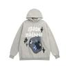 Graffiti Letter Foam Fleece Baggy Sweatshirts Męskie Oversize High Street Casual Hooded Hoodie Unisex Pullover Loose Hoody