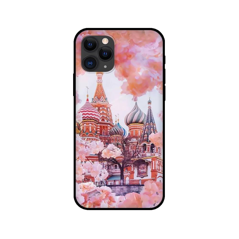 Black tpu case for iphone 5 5s se 2020 6 6s 7 8 plus x 10 XR XS 11 12 mini pro MAX back Russian Moscow Saint Petersburg