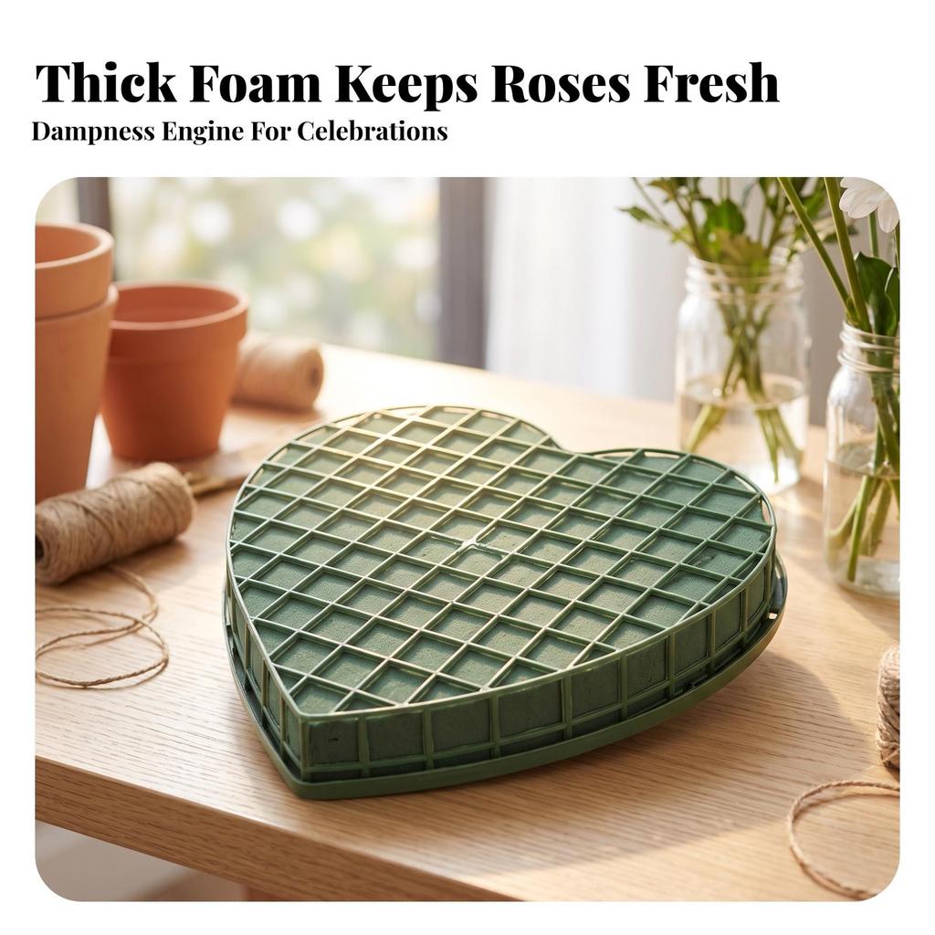 Heart Shaped Floral Foam Holder Party Flower with Suction Cups Artificial