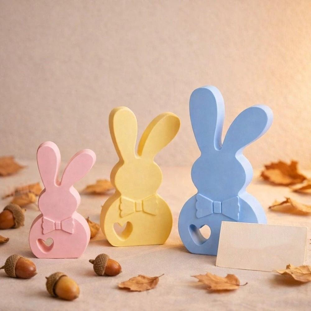 Flexible Easter Rabbit Silicone Mold Non-Stick DIY Candle Mold Resin Casting Molds  Offices Decor