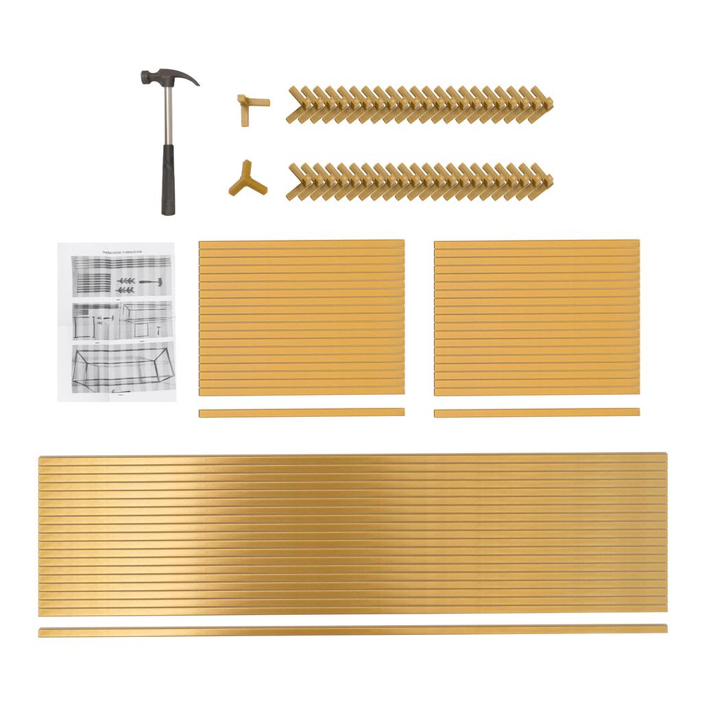 5PCS Rectangular Gold Flower Stand, 31.5inch Tall Geometric Centerpieces Vase for Table, Floor Metal Vase for Home Event Props