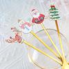 4pcs/set Christmas Stainless Steel Coffee Spoons Tea Scoops Fork Festival Party Tableware Christmas NewYear Gifts