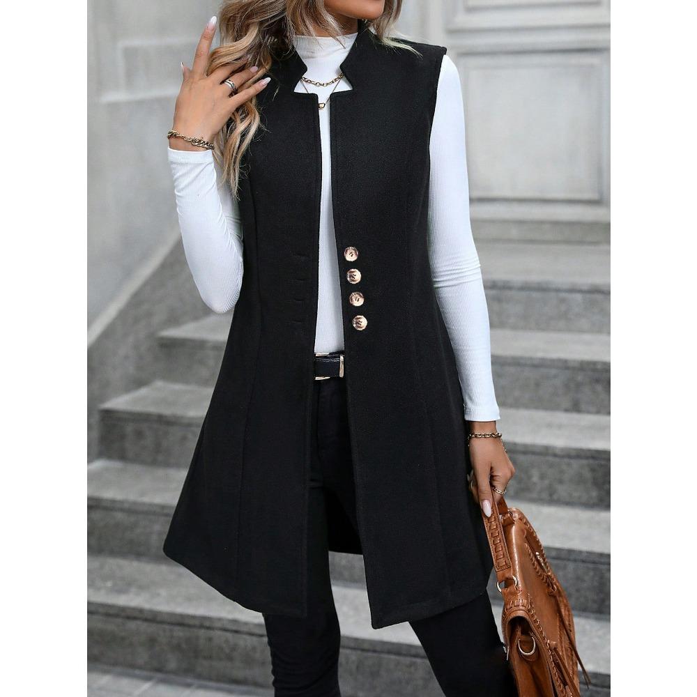 A New Autumn and Winter Fashion Suit Vest, Elegant and Stylish Sleeveless Jacket for Women
