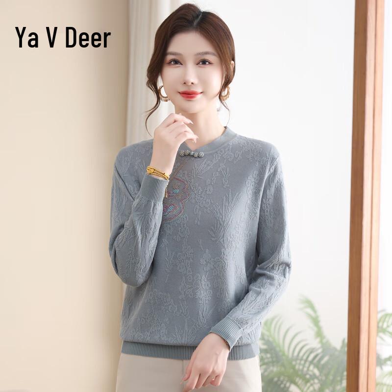 

Yalu 2025 Women s V-Neck Knit Sweater 2XL