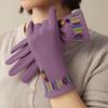 Women'S Winter Cycling Gloves - Thickened Fleece-Lined Full-Finger Warmth,Soft Pink with Multicolor Embellishments (Pink, Yellow, Green