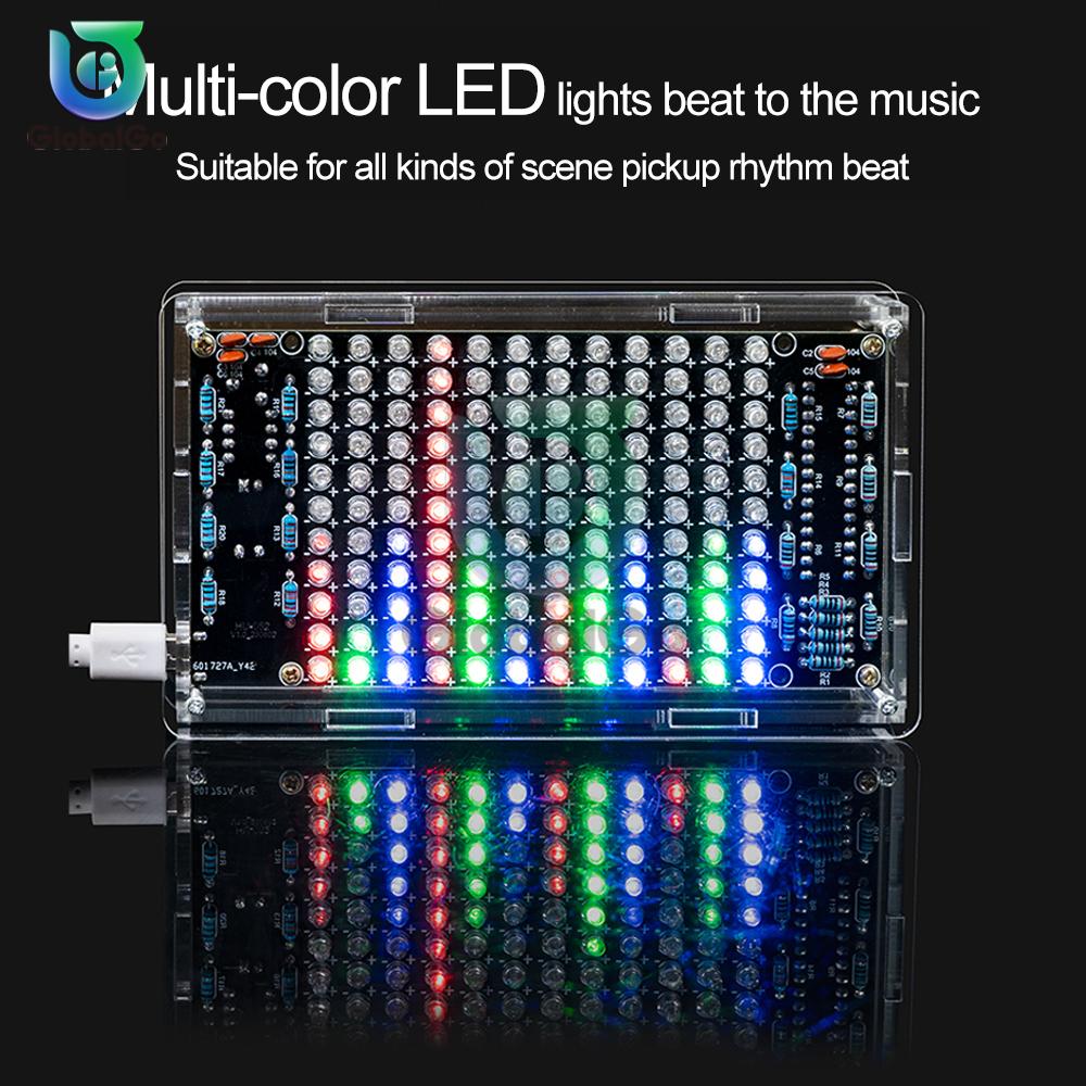 LED-Musikspektrumanzeige Bunter Bildschirm Lautsprecher DIY-Kit zum Üben des Zusammenbaus elektronischer Produkte