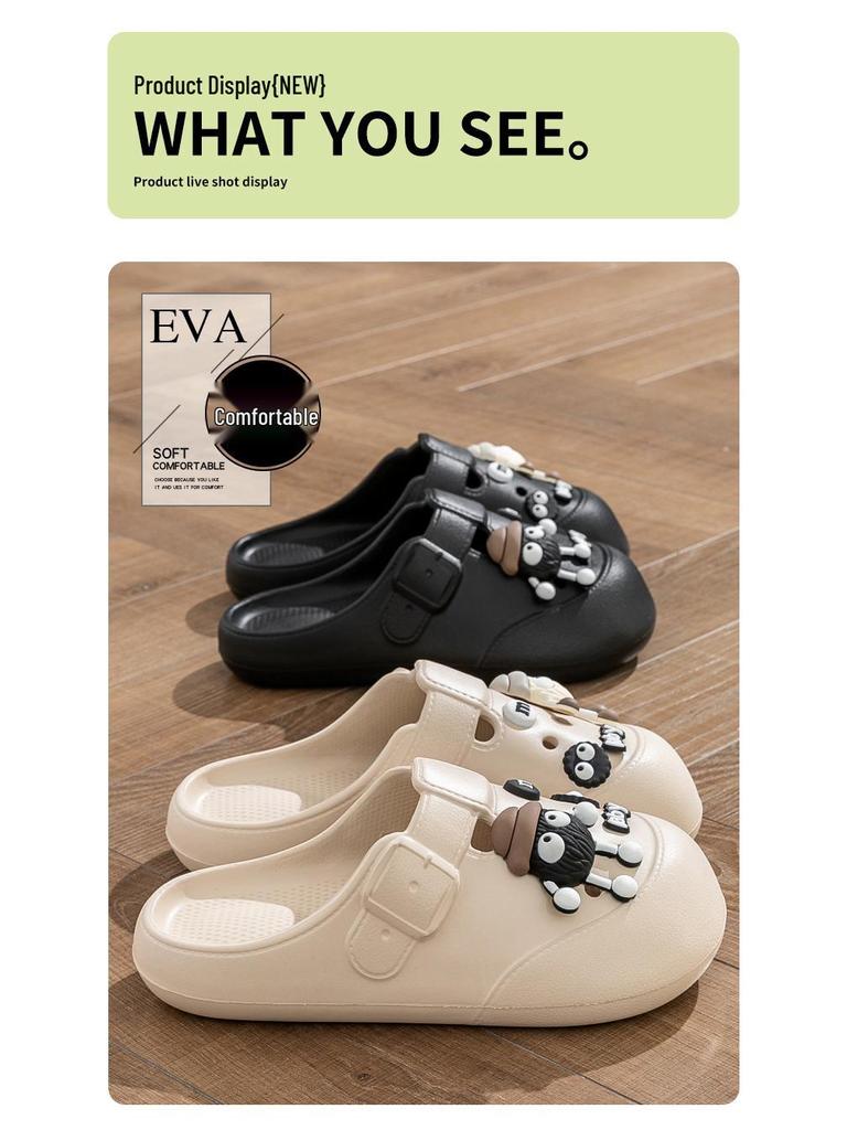 Women's 2025 Anti-slip Closed Toe Half Slippers - New Summer Style for Office Wear