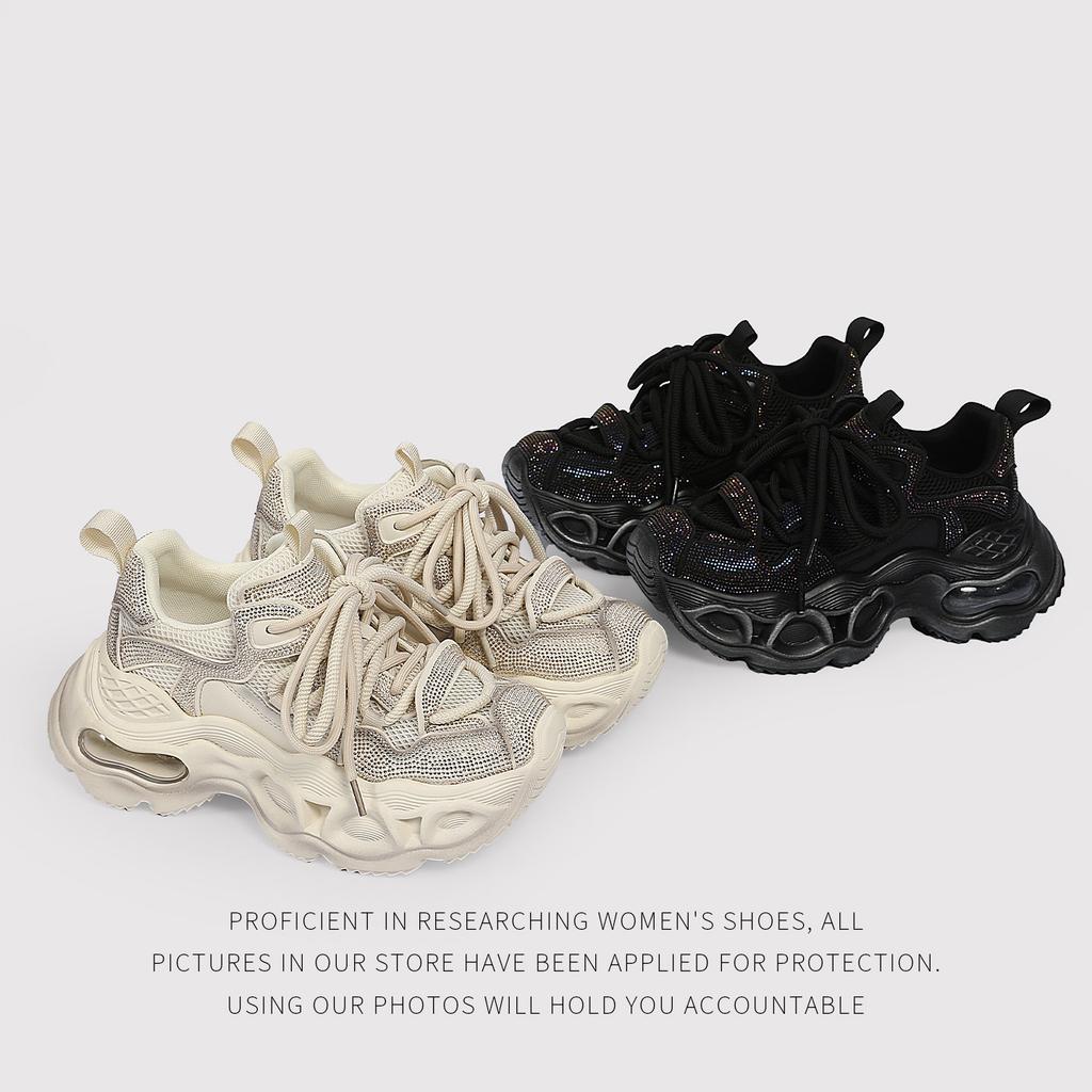 ThickSoled Dad Shoes Women'S Single Net Small People Increase In Height Spring And Summer Show Feet Small Sports And Leisure Shoes