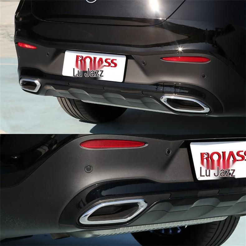 Compatible with 2023–2025 Mercedes GLC260L, GLC300 Black Chrome Rear Diffuser with Electroplated Bright Strip.