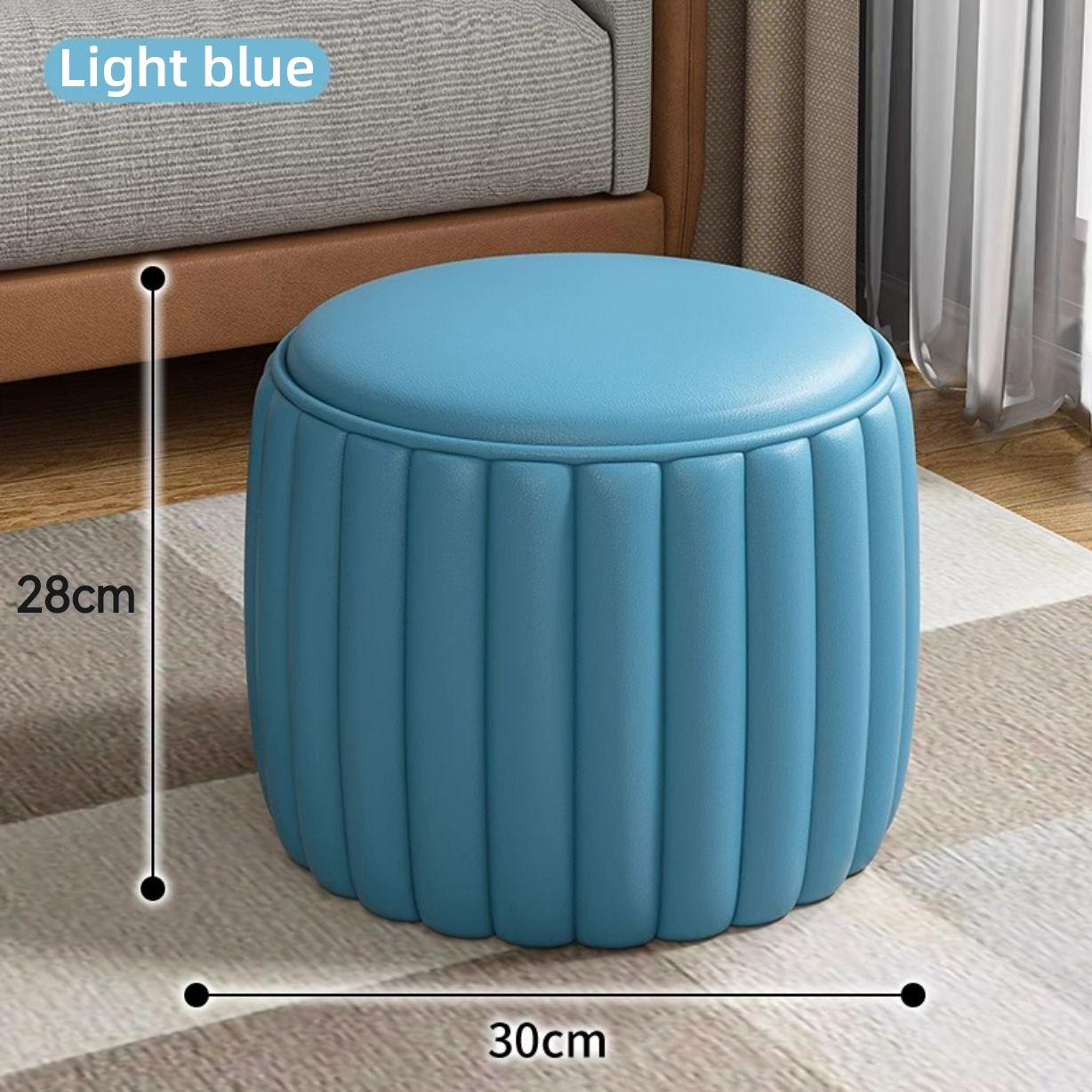 

Маленькие табуретки, бытовые низкие табуреты, круглые табуреты, табуреты для обуви, скамейки, гостиные, журнальные столики, диваны из массива дерева, табуреты из прочной кожи. Light blue 28*30
