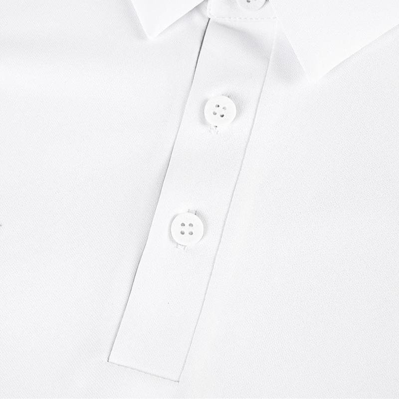 Li-Ning Plain Simple Skin-Friendly Breathable Quick-Dry Comfortable Short Sleeve Polo Shirt Casual Sports Suit Unisex suits White APLV029-12+AKST593-7