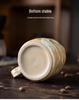 Retro Ceramic Kiln-Glazed Mug & Saucer - Customizable Logo