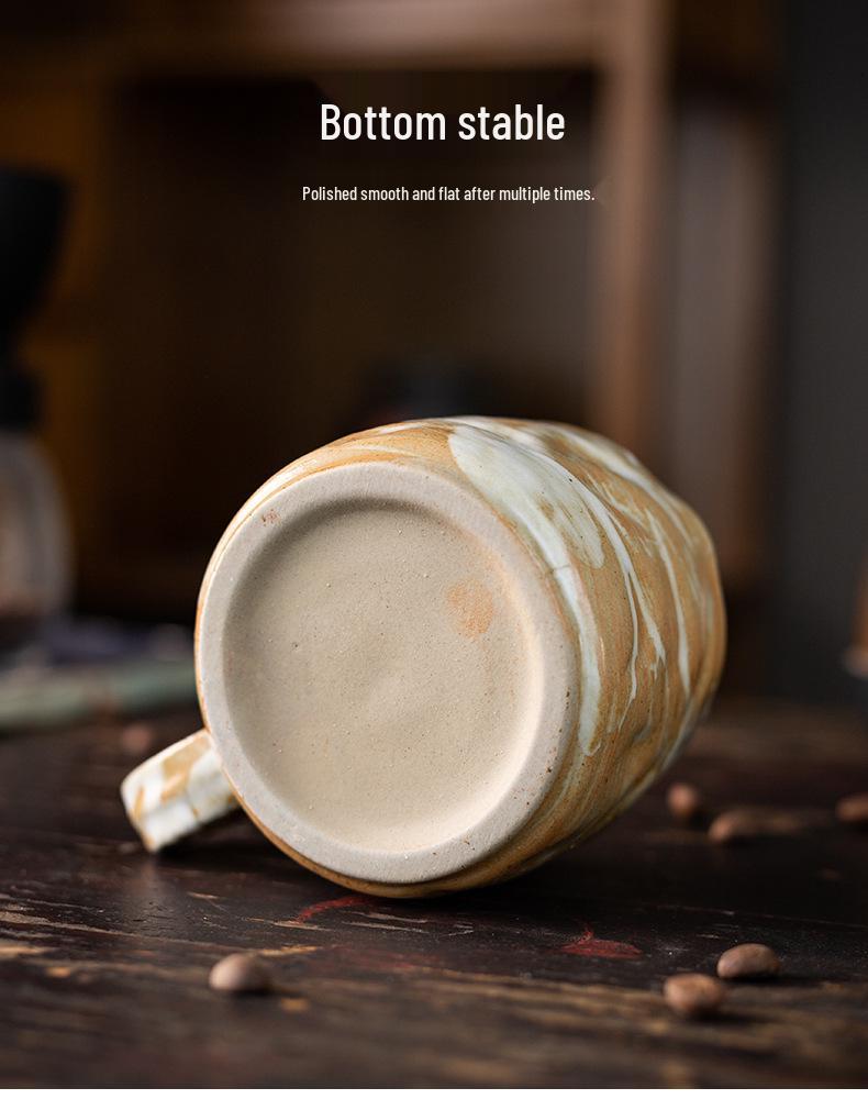 Retro Ceramic Kiln-Glazed Mug & Saucer - Customizable Logo