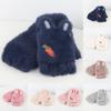 Children Plush Flipped Half Finger Outdoors Warm Gloves