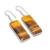 Natural Tiger Eye Gemstone 925 Sterling Silver Jewelry Earring 2.01" AE-12302