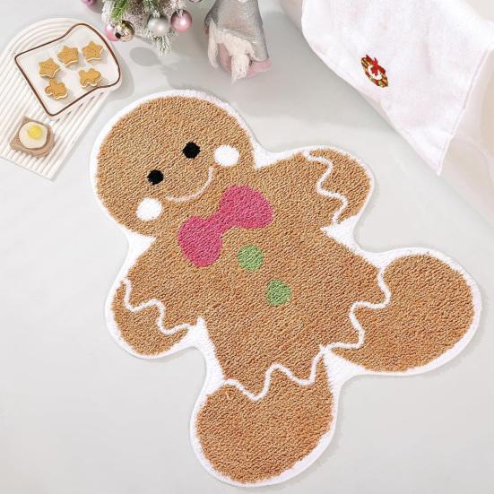 Christmas Floor Mat Xmas Tree Snowman Non-Slip Bathroom Rug Absorbent Washable