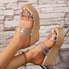Fashion Women's Sandals Fashion Chunky Wedges Slippers Women Platform Sandals Shoes for Woman Summer High Heels Sandles Sandalias Mujer