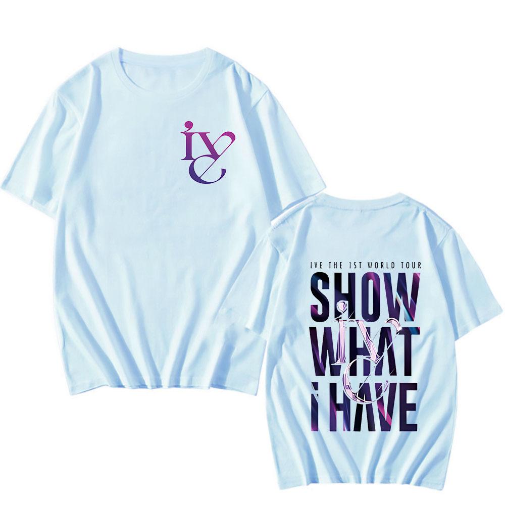 IVE Kpop T-shirt 2024 The 1ST World Tour Show What I Have Merch Crewneck Short Sleeve Tees Men Women Streetwear Fashion Clothes