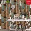 Industrial Retro Faux Wood Grain Self-Adhesive Wallpaper with PVC Backing