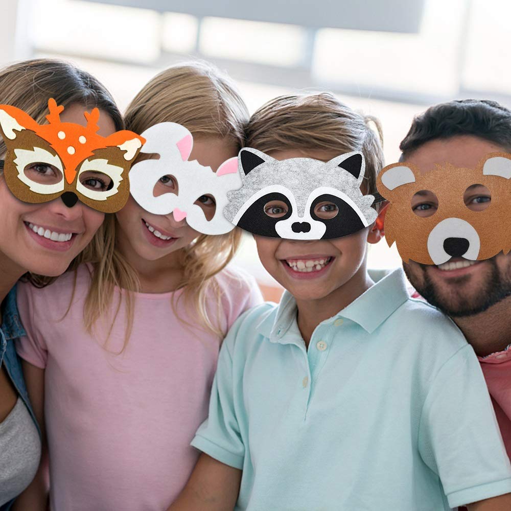 JAHEMU Animal Face Masks, Halloween Masks, Felt Masks, Photo Props, Masquerade Masks, Birthday Masks, Christmas Masks, Halloween Masks, Party