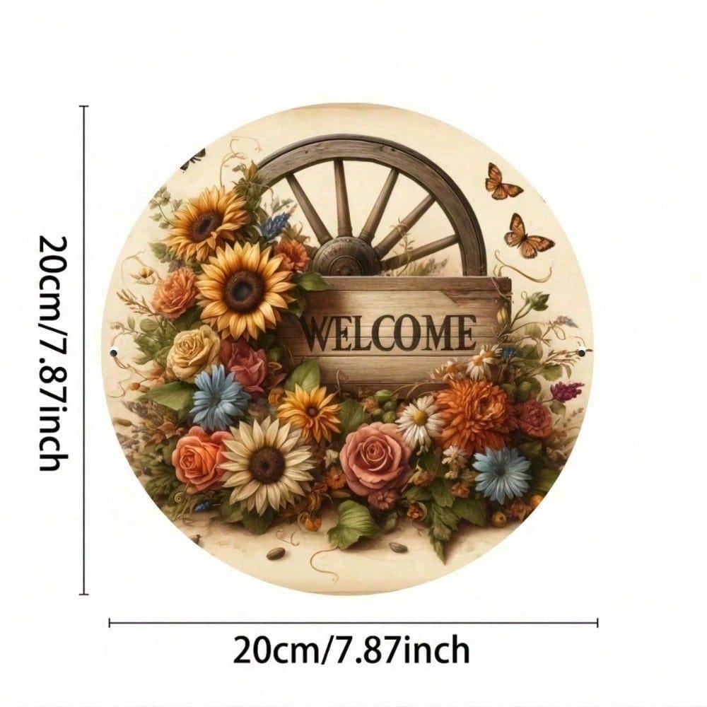 Металлическая цветочная настенная art Приветственный знак Винтажный жестяной Декор в стиле фермерского дома Прихожая разноцветный