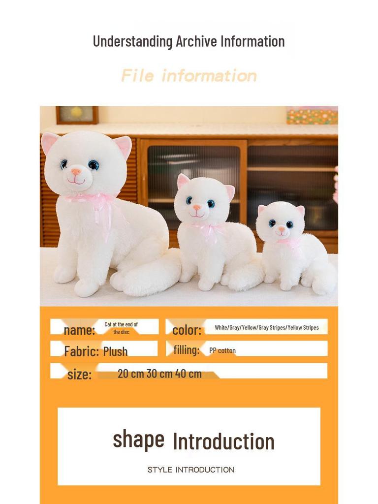 Realistic Meowing Musical Cat Plush Toy - Lying Kitten Doll Birthday Gift