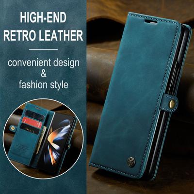 Custodia per telefono in pelle con finitura opaca per Samsung Galaxy Z Fold4 5g Fold 4 Fold5 Fold 5 Zfold4 Porta carte Portafoglio Borsa Coque