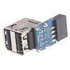 9-Pin Motherboard To 2 Ports Usb 2.0 A Female Internal Header Adapter