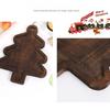 Christmas Wooden Serving Tray - Cute Christmas Tree Divided Plate for Fruits, Cakes & Desserts, Festive Home Dinnerware