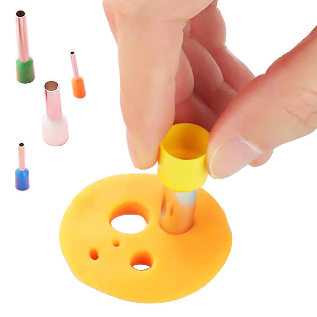 8Pcs Stainless Steel Round Clay Cutter Ceramic Dotting Baking Indentation Molds Tool for Clay Pottery Handmade Craft