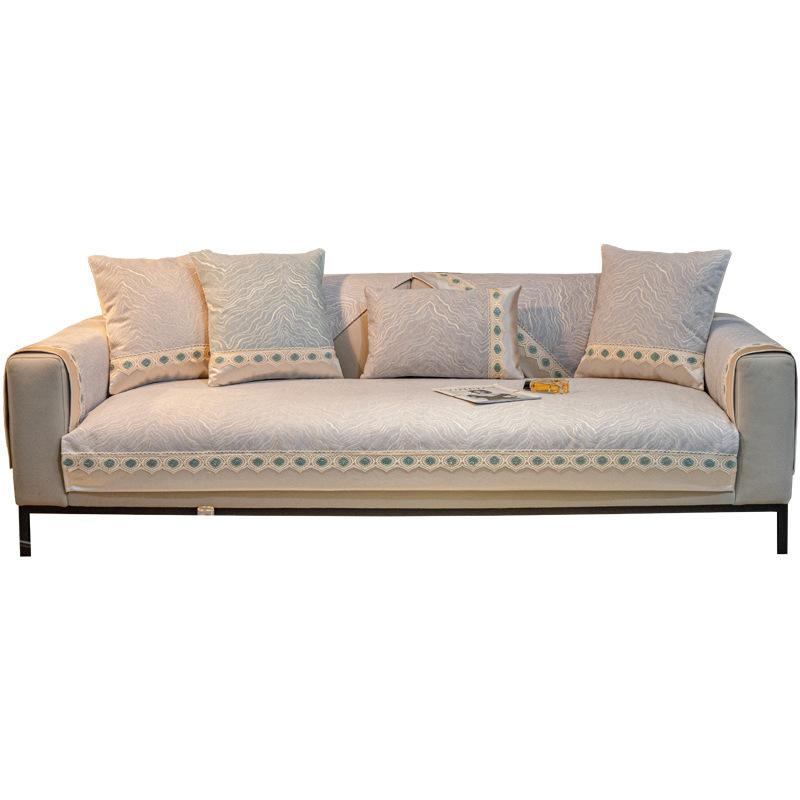 Cool Feeling Sofa Cushion Four-season Seat Cushion Non-slip Nordic Simple Modern Sofa Cover Chenille All-inclusive Thickening