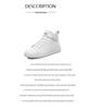 Genuine Leather High-Top White Women's Sneakers - 2025 Spring Collection