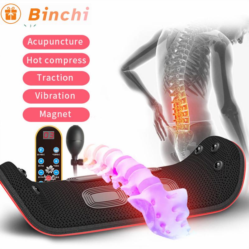 Portable High Frequency Vibration Waist Lumbar Comfort Care Pneumatic Air Lifting Traction EMS Waist Massager with Heating