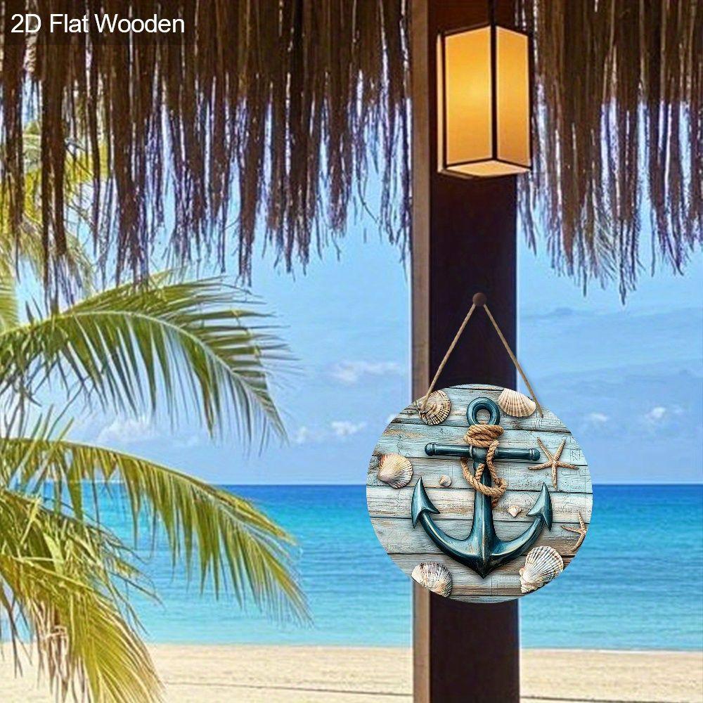2D Flat Hanging Decorative Signs,interior Wall or Door Decoration,garden Decoration,the Pattern Is Anchor,a Housewarming Gift for Friends