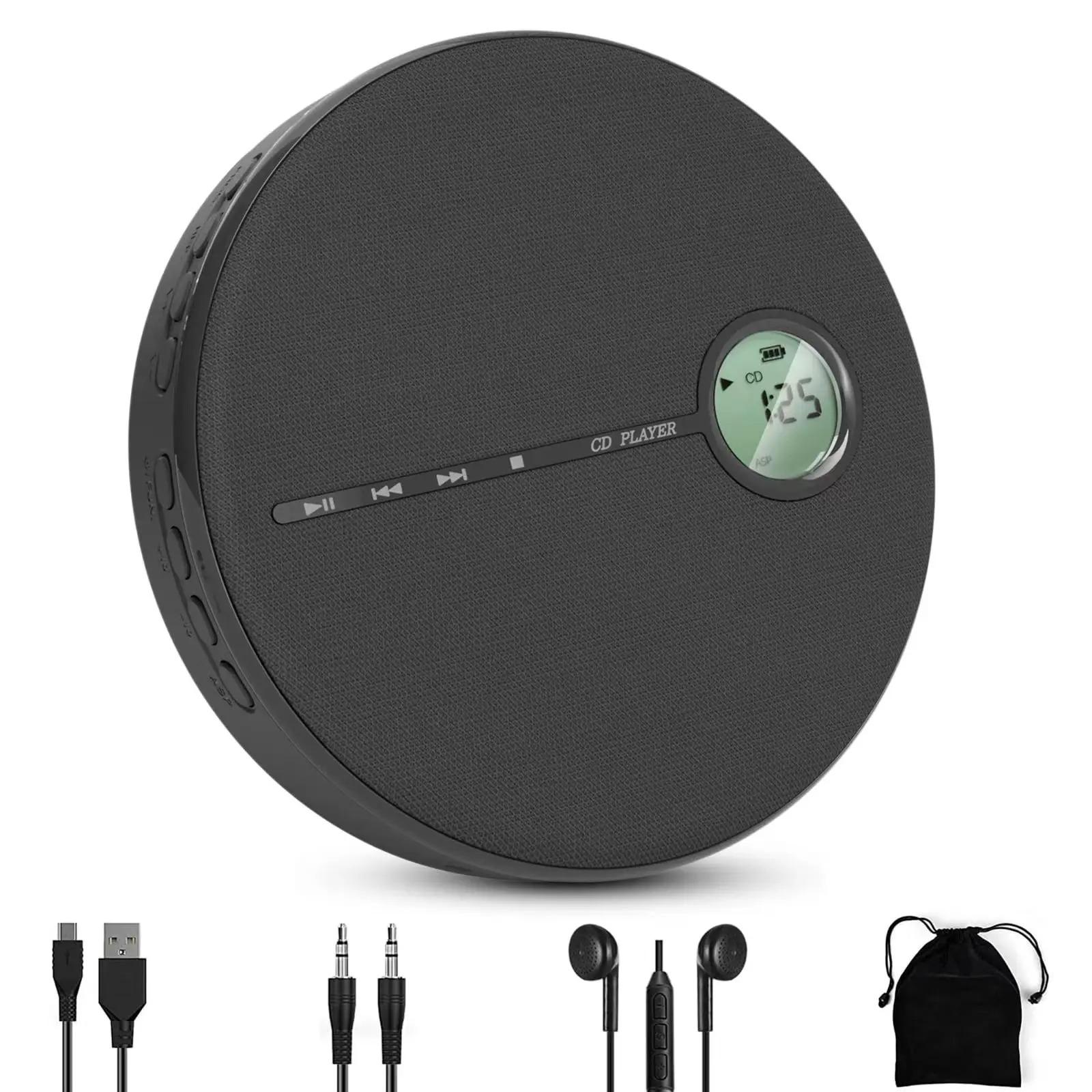 

Портативный Bluetooth CD-плеер со встроенным стереодинамиком, персональный MP3-плеер Walkman для студентов, обучающих и воспроизводящих машинок чёрный