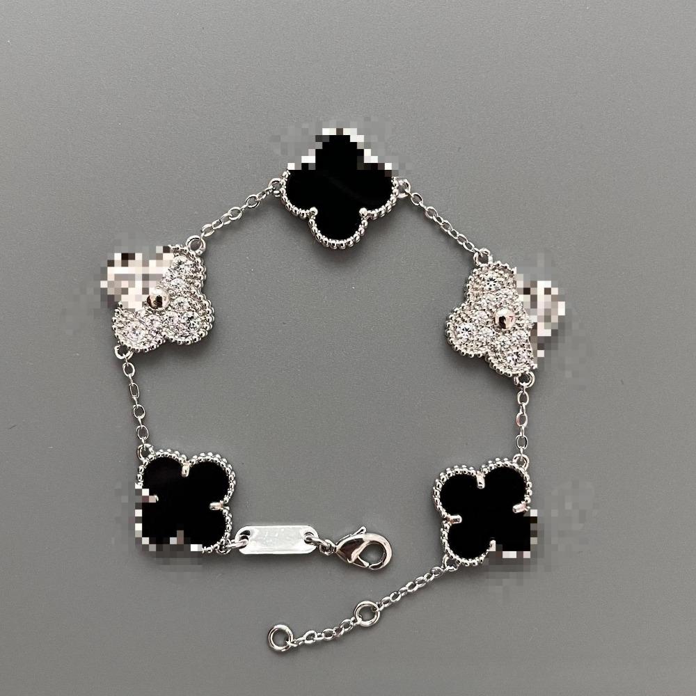 Fashionable Four-leaf Clover Five-flower Bracelet for Women 18k Double-sided Mother-of-pearl Fashion Niche Design Versatile Bracelet
