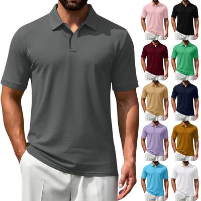Men Short Sleeve Polo Shirt Classic Fit Lightweight Breathable Soft Fabric Casual Collared Top for Everyday Wear