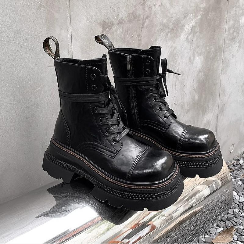 Winter Women's Boots Warm Plush Comfortable Platform Outdoor Snow Boots Lace Up Waterproof Brown Short Boots