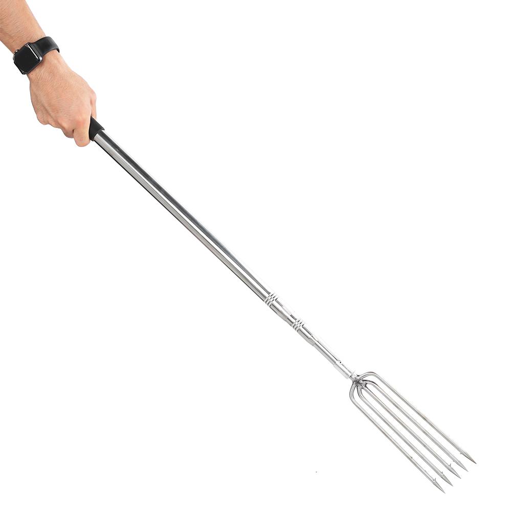 3Pcs 8mm Stainless Steel Harpoon Rod Diddle Net Stick Fishing Tackle 1.5M Length Three Sections